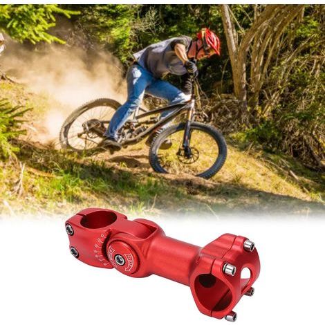 31.8x110mm 60° Adjustable Bicycle Stem for Mountain and Road Bikes, Red Riser Handlebar Stem (1/5)