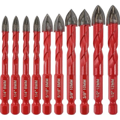 Fliesenbohrer 6mm4 8mm2 10mm2 12mm2 Schnellwechsel-Sechskantschaft (1/5)