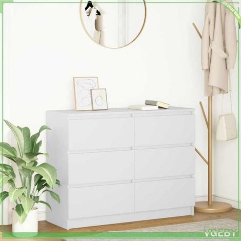 Buffet - 100 x 35 x 76 cm - Blanc - Bois d'ingénierie - Multifonctionnel (1/5)
