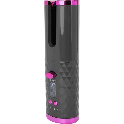 Fer à friser automatique sans fil rechargeable par USB, fer à friser portable, gris (1/5)
