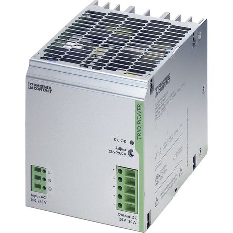 Phoenix Contact 2866381 Hutschienen-Netzteil (DIN-Rail) 24 V/DC 20 A 480 W Anzahl Ausgänge:1 x Inh