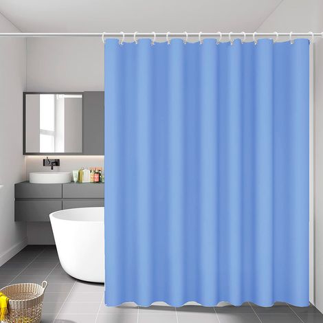 Waschbarer Anti-Schimmel Duschvorhang "Basic" 140x180 cm aus blauem PVC