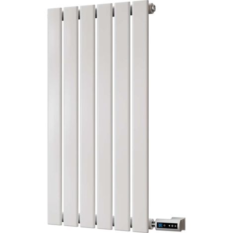 Typhoon - White Horizontal Electric Radiator H800 x W408mm Single Panel 300w Thermostatic WIFI - Feet Included (1/2)