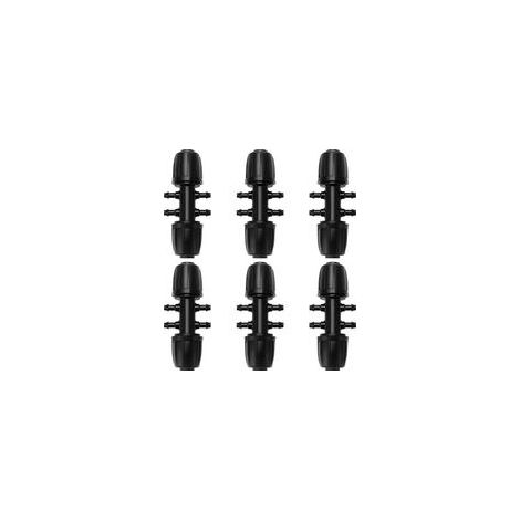 Noir 6 Pièces 13/16 mm à 4/7 mm Connecteur de Tuyau en T Barbelé, 6-Voies Raccord de Tuyau D'Irrigation, Connecteur d'Irrigation Goutte à Goutte à 6-Voies pour Jardin, Pelouse