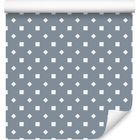 Papier peint à pois bleus et gris clair pour salon et chambre 50x1000 cm (1/5)