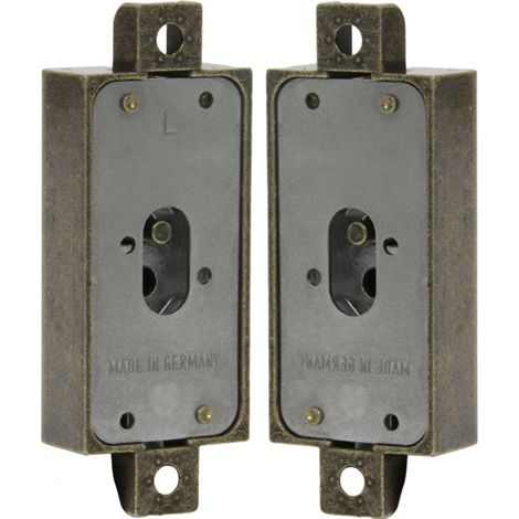 Serrure électrique espagnolette zamac – Décor laiton vieilli – Sens droite – Boîtier 28mm – Axe 15mm – Fermeture 1 tour de clé – Lehmann
