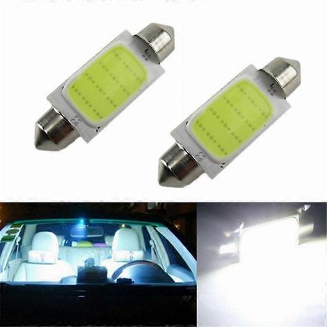 Lot de 10 ampoules LED COB feston blanc brillant 41 mm 12 SMD pour plafonnier/carte, C5W (1/5)