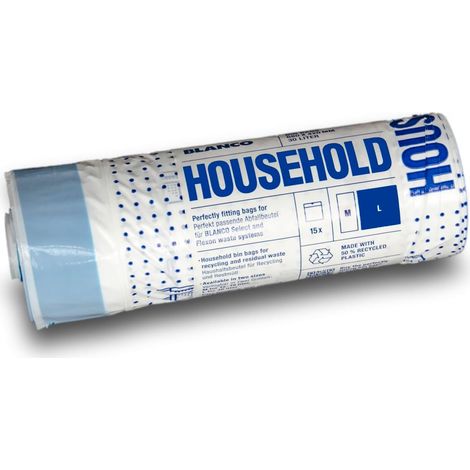 Sacs poubelle ménagers L (30 litres) Avec cordon de serrage Indéchirable et imperméable Sacs poubelle Élimination facile 50% plastique recyclé Compatible avec Select et Flexon (1/5)