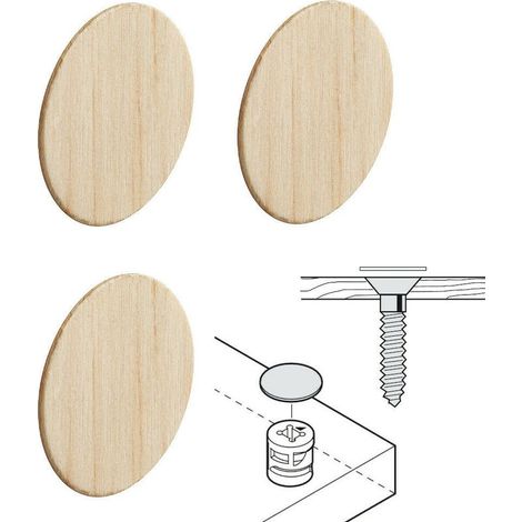 4x Cache trou bois 18 mm Pin autocollant naturel vis capuchon protection perçage