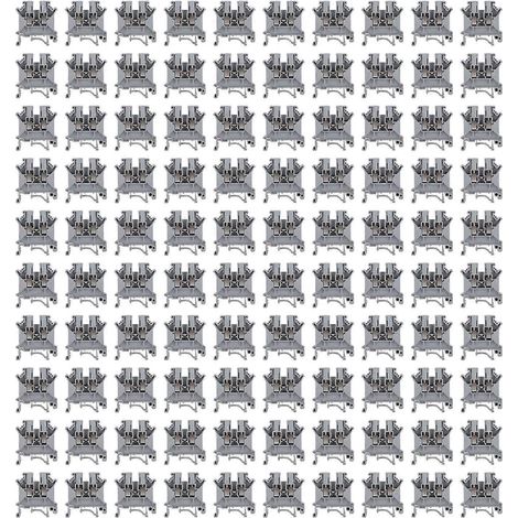 100 borniers à vis sur rail DIN en cuivre, 800 V, 32 A, 3 N (1/4)