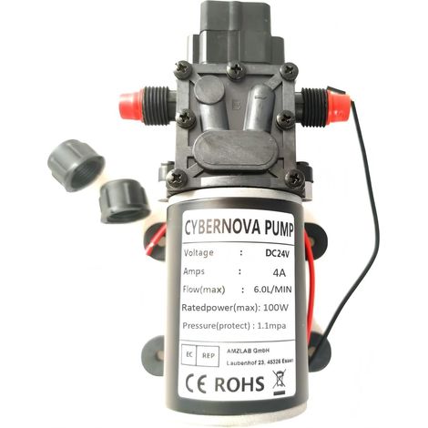 1 Pompe à membrane DC 24V, auto-amorçante silencieuse, avec pressostat, pour caravane bateau jardin