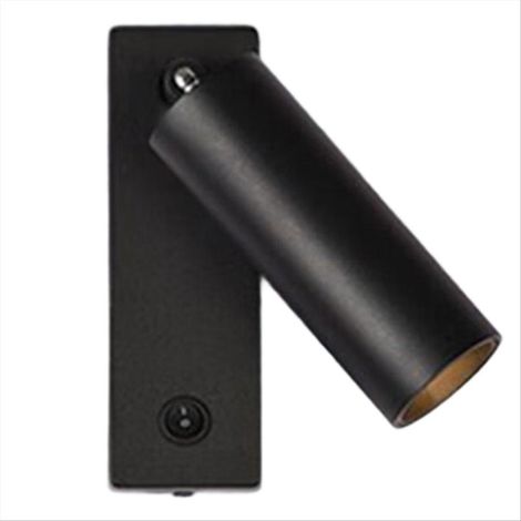 Lampe de lecture LED murale avec protection oculaire, pivotante à 360°, pliable, 5 W, projecteur anti-éblouissement, pour hôtel, bureau, chambre, couloir, noire. (1/5)