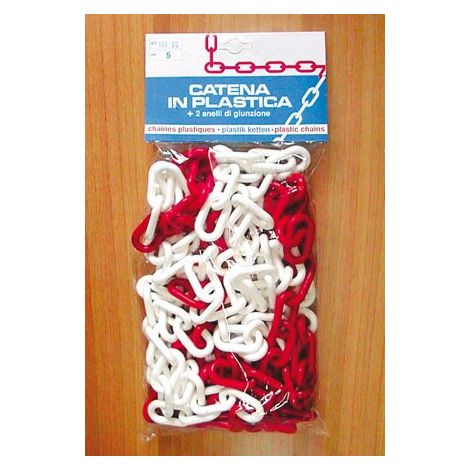 1PZ CATENA SEGNALETICA SELF SERVICE MT.5 col. Bianco/rosso Ï mm. 6