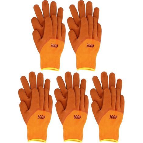 5 Paires de Gants de Travail D'hiver pour Hommes et Femmes, Gants D'hiver Thermiques Résistants au Vent et à L'eau, ANSI 2 Résistants aux Perforations, Gants Chauds par Temps