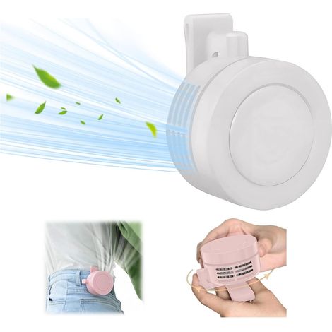 Mini ventilateur portable à clip – Ventilateur sans pales tour de cou et ceinture – Rotation 360°, 3 vitesses réglables – Rafraîchisseur personnel pour randonnée, camping, travail extérieur et voyage (1/5)