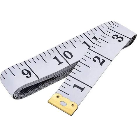 Mètre ruban souple portable en PVC de 300 cm (120 pouces) pour la couture et la prise de mesures corporelles. Outil de mesure durable et blanc. (1/5)