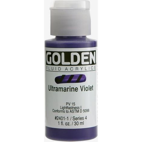 Peinture Acrylique - GOLDEN - Ultramarine Violet - 30ml - Haute résistance - Flexibilité