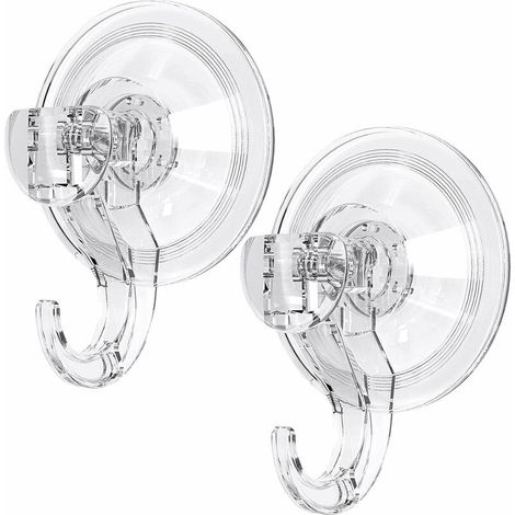 Crochet Ventouse Sous Vide Lot de 2, Ventouse Crochet Puissante Sans Perçage, Crochet Mural à Ventouse salle de bain Résistants Jusqu'à 3 kg Réutilisables pour la Salle de Bain et Cuisine (1/5)