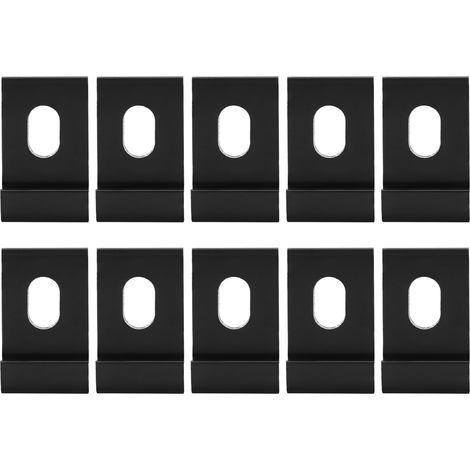 Lot de 10 fixations à crochets pour serres en aluminium, noir (1/5)