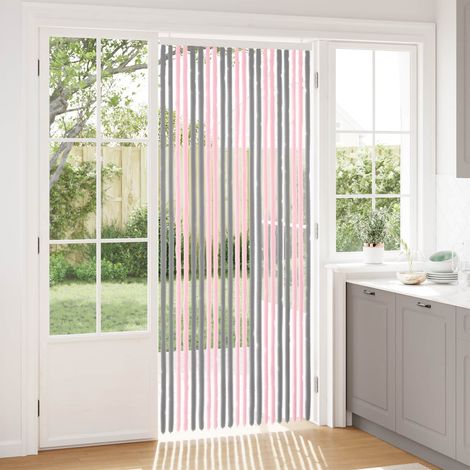 vidaXL Tenda per insetti in chenille Grigio Argento e Rosa 90 x