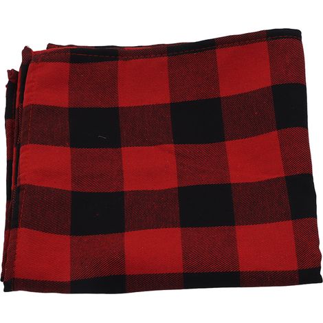 Nappe de Noël 5 pièces 45x45cm, motif écossais rouge, jetable réutilisable en polyester résistant, décoration festive pour repas et fêtes, couvre-table élégant HM2290702 (1/5)