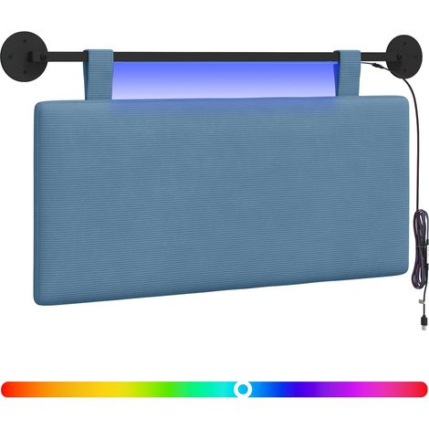 Maison Exclusive - Tête de lit suspendue Bleu Tissu en velours côtelé (1/5)