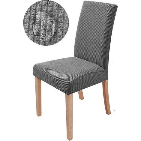 Tigrezy - 6 fundas elásticas para sillas de comedor, color gris (1/5)