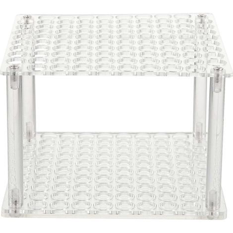 Porte-stylos en acrylique avec compartiments, support de bureau pour stylos à bille et marqueurs-14.50X14.50X8.90CM-Transparent (1/4)