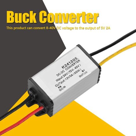 Convertisseur DC-DC 24V à 12V, alimentation abaisseur haute efficacité 5A-Crezuo (1/5)