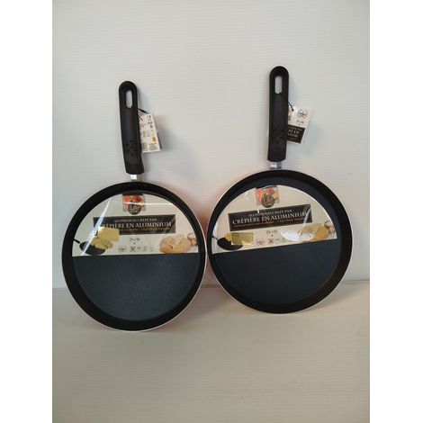 Lot de 2 LILY COOK - Crêpières en aluminium - 26cm - Revêtement antiadhésif - Non compatible induction - Voir photos (1/5)