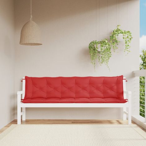 Coussin d'assise confortable pour banc de jardin rouge 200 cm tissu oxford -FV18466 (1/5)