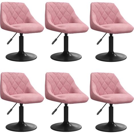 Esszimmerstühle 6 Stk. Drehbar Rosa Samt (1/5)