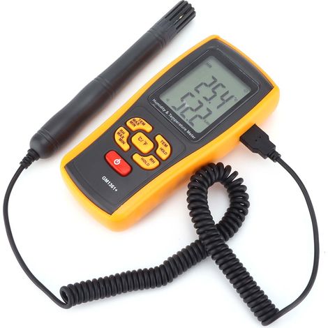 Thermomètre électronique portable GM1361, mesureur humidité et température, hygromètre digital à main, affichage précis pour usage intérieur et extérieur
