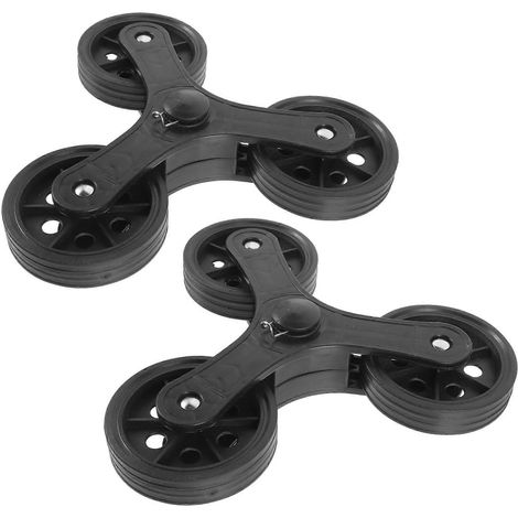 Lot de 2 roues de rechange triangulaires pour chariot de courses, avec roulement fluide et roulettes robustes pour chariot. (1/5)