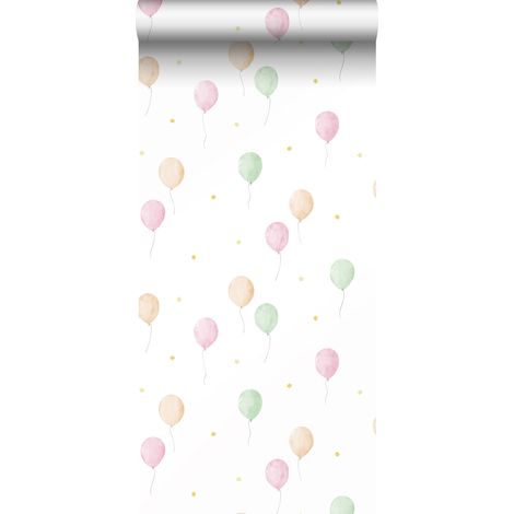 papier peint montgolfière rose, orange et vert - Sanders & Sanders (1/5)