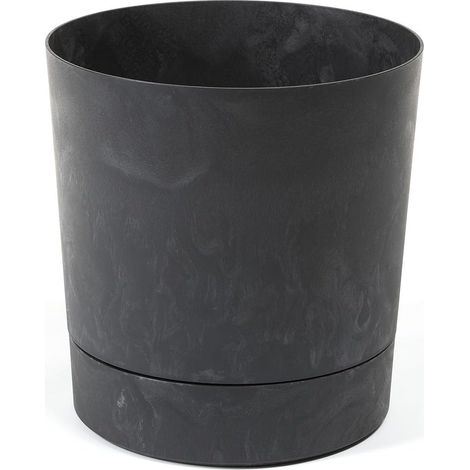 1 pot de fleurs, aspect béton, 20 cm, 4,7 l, plastique résistant, intérieur extérieur (1/5)