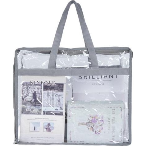 Bolsa de almacenamiento de ropa de PVC transparente, funda nórdica plegable con asas, caja de almacenamiento para mudanzas, para ropa, mantas, juguetes y libros, 462338 cm (1/5)