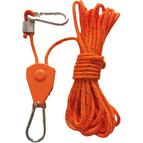 Kit de tension de corde réfléchissante 4mm avec crochet et système de serrage - 2 mètres, idéal pour camping, randonnée et escalade. Corde robuste et portable pour tentes, bâches et abris. Visibilité (1/5)
