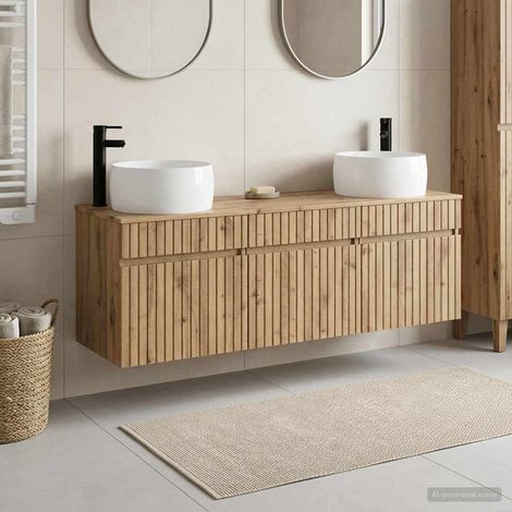 vidaXL Bathroom Cabinet Set 3 pcs Artisan Oak 49 x 44.5 x 66 cm (1/5)