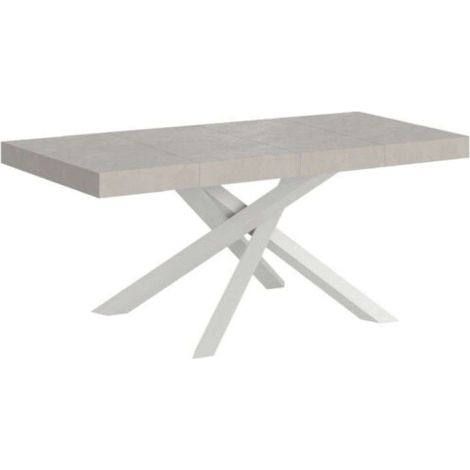 Tavolo allungabile 120/224x90 cm Volantis Premium cashmere gambe bianche (1/3)