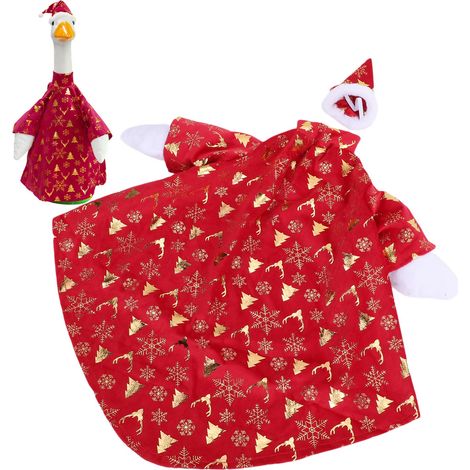 Décor de Porche Goose avec Hat pour 23 Inch Goose de Ciment, Theme Xmas, Processus de Hot Stamping, Couleurs Vives, Matériau Premium. (1/5)