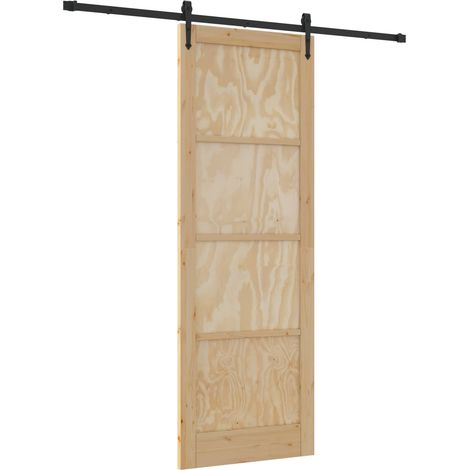 Sliding Door ORKDAL Natural 83 x 232 cm Solid Pine Wood vidaXL