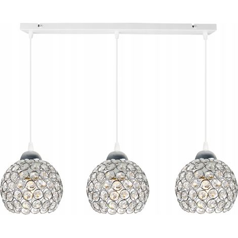 LAMPE SUSPENDU CHROMÉE LUSTRE PLAFONNIER LED CRISTAUX (1/5)