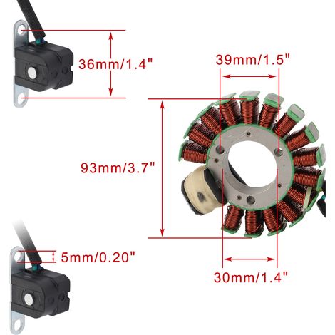 Coil stator paper pad YFB250 Timberwolf 1994-2000 4BD-85510-20K079976 (1/4)