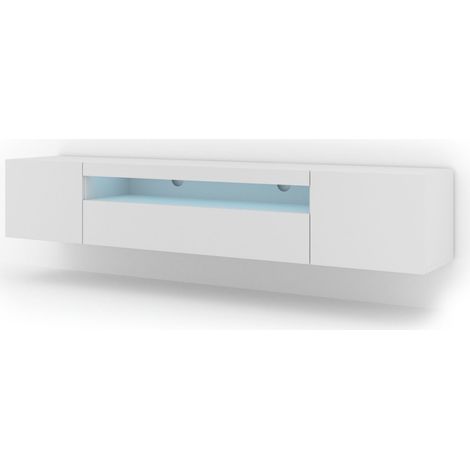 Mueble TV de pared 3 puertas 200 cm LED Aurus Blanco