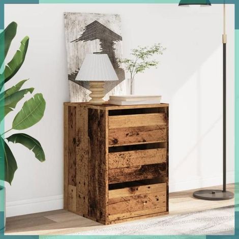 852841 Commode d'angle vieux bois 40x41x58 cm bois d'ingénierie (1/5)