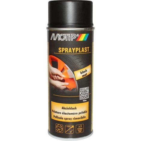 PEINTURE PELABLE ESLASTOMERE SPRAYPLAST NOIR MAT AEROSOL 400ML MOTIP (1/2)