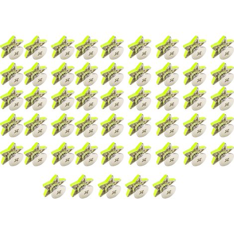 Lot de 50 rivets étoile en alliage de zinc 12mm vert fluo, boutons plats DIY pour sacs vêtements chaussures ceintures. (1/5)
