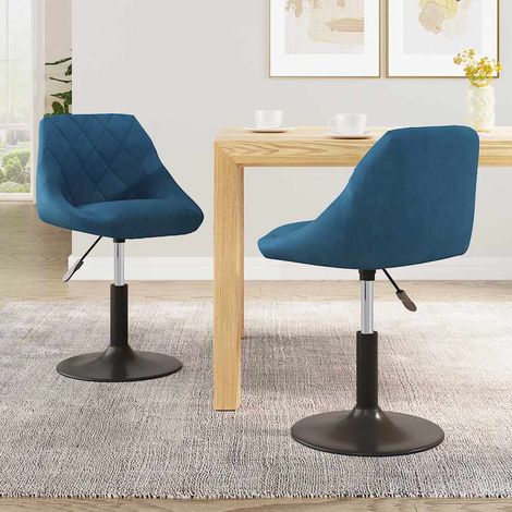 vidaXL Sillas de comedor giratorias 2 uds terciopelo azul (1/5)