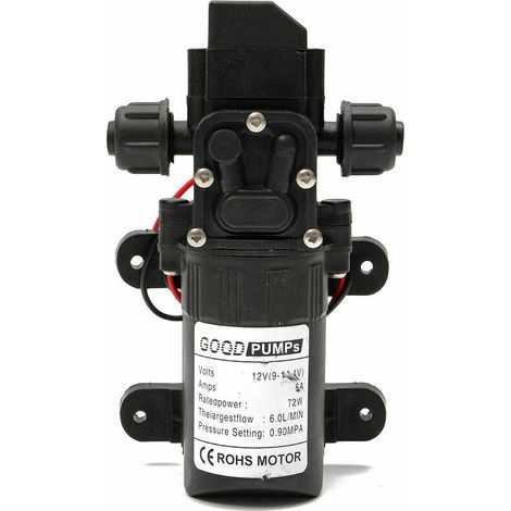 12V 70W DC Pompe à Eau Diaphragme Haute Pression Membrane Amorcage 6L/Min Bateau NF, (1/5)